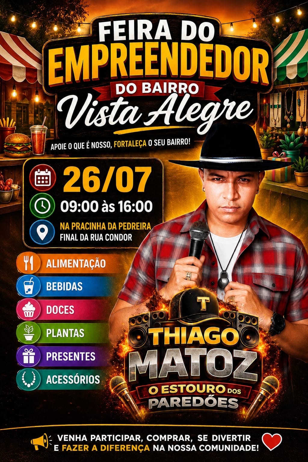 Feira do Empreendedor movimenta o bairro Vista Alegre neste domingo em Matozinhos