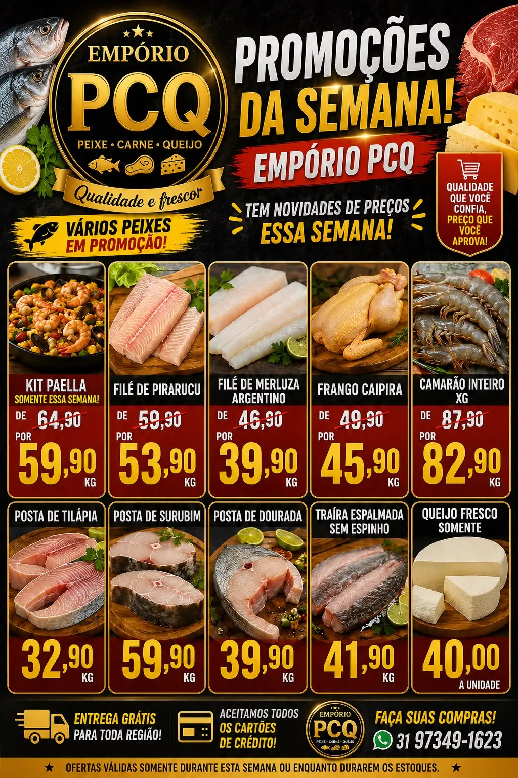 Empório PCQ lança semana de ofertas em peixes e frutos do mar em Matozinhos