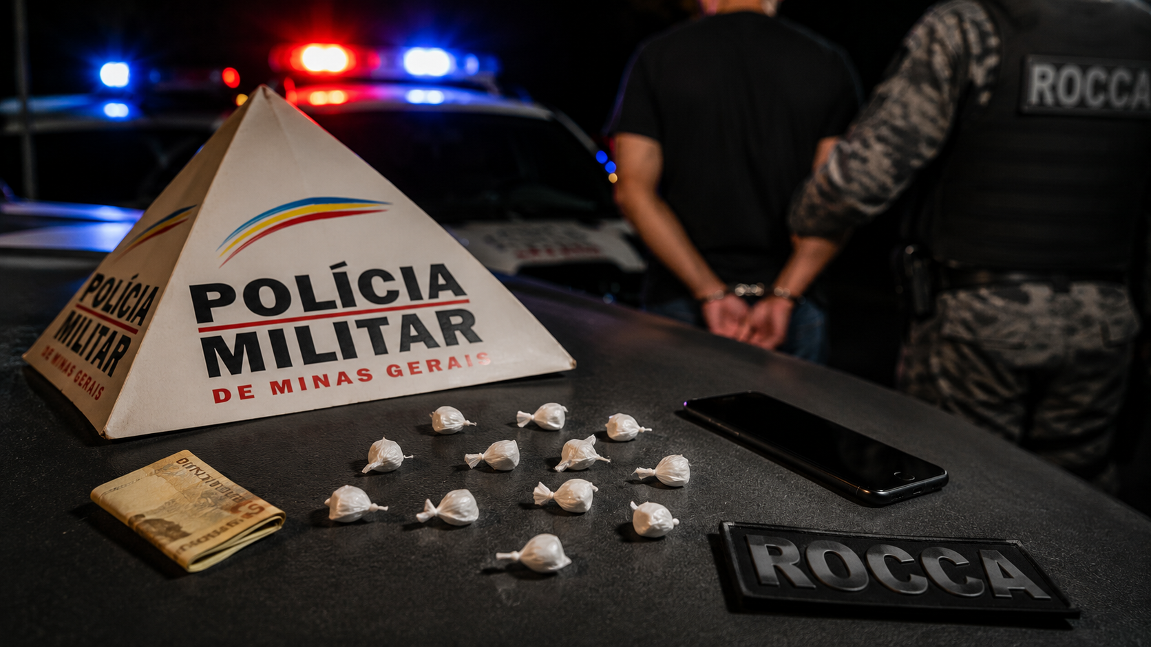Homem é preso com 12 papelotes de cocaína após perseguição policial em Sete Lagoas
