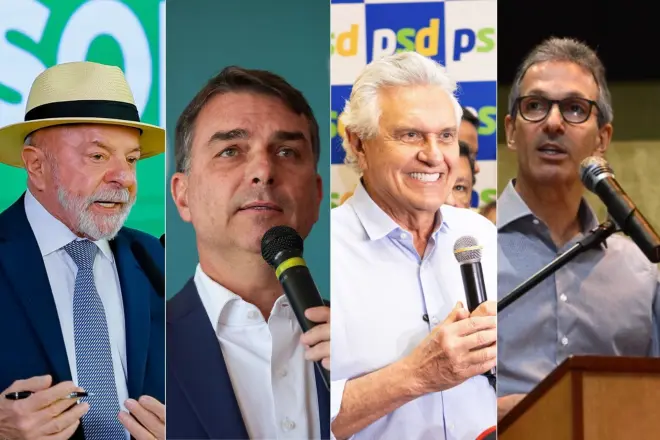 Pesquisa aponta empate técnico de Lula com Flávio Bolsonaro, Zema e Caiado em simulações de 2º turno