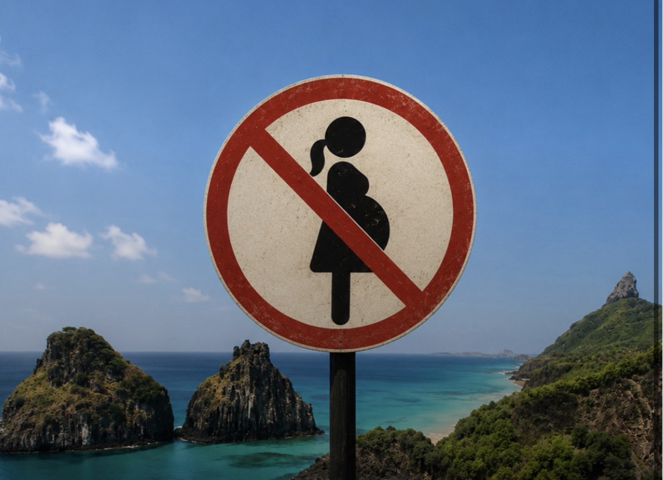 Mulher descobre gravidez de 41 semanas e dá à luz em Fernando de Noronha, onde partos são proibidos