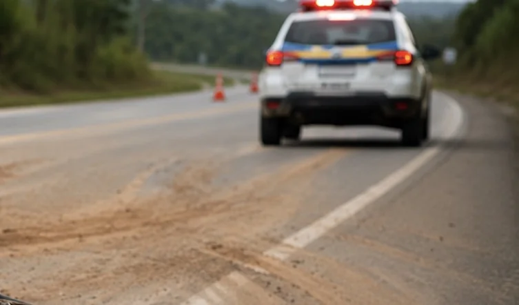 Areia na pista pode ter causado queda de motociclista na MG-424