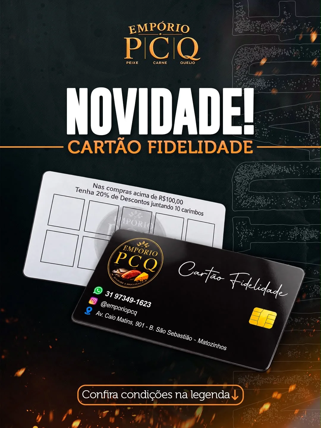 Empório PCQ lança cartão fidelidade com 20% de desconto em Matozinhos