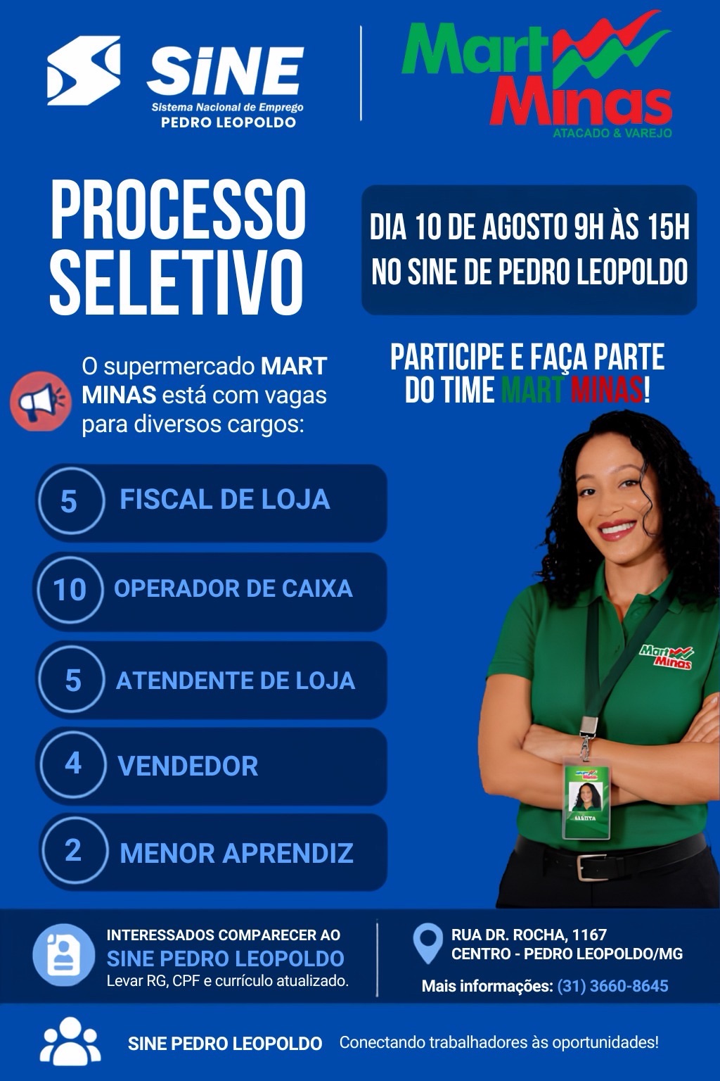 Mart Minas realiza processo seletivo com 26 vagas em Pedro Leopoldo