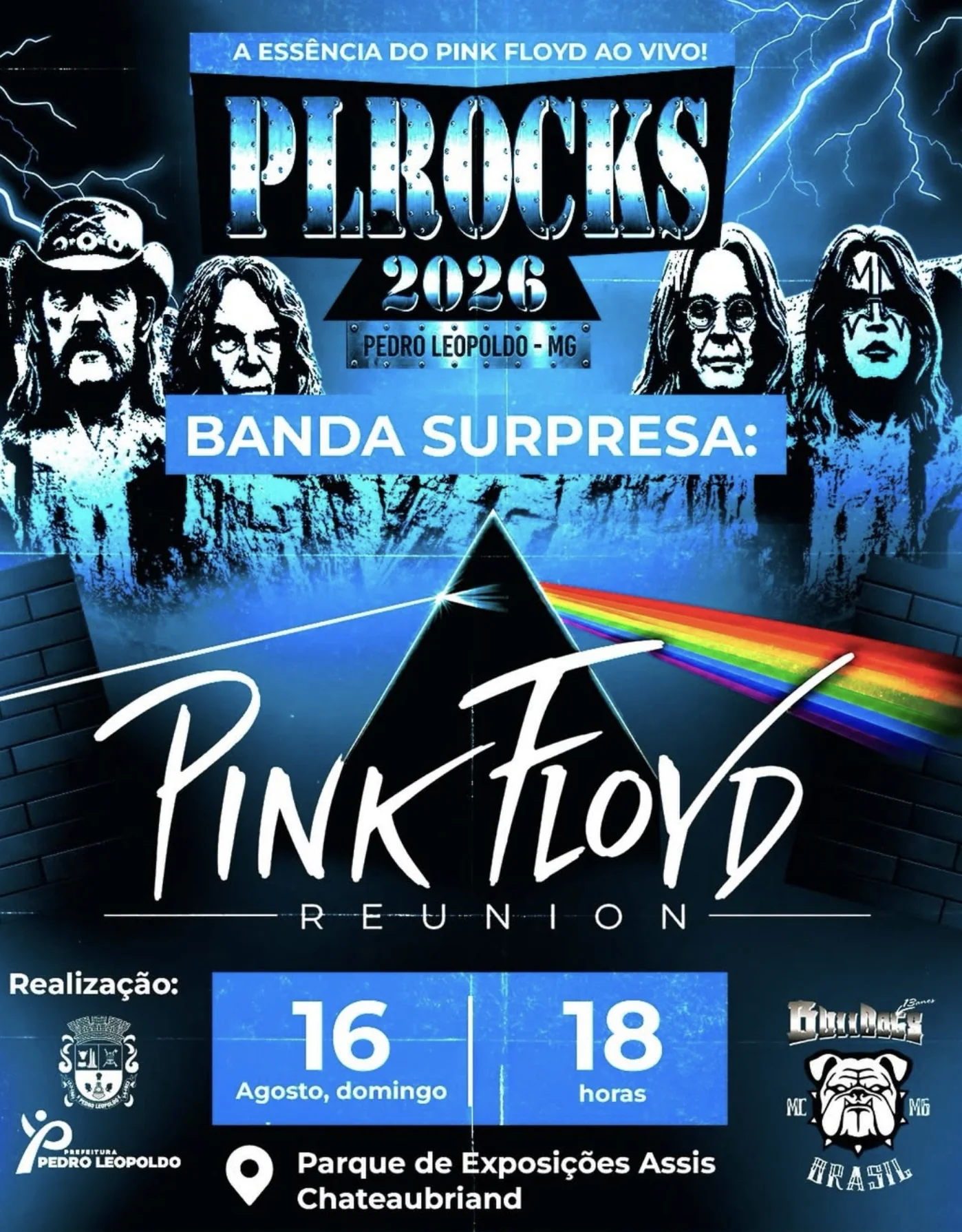 Pink Floyd Reunion se apresenta hoje em Pedro Leopoldo