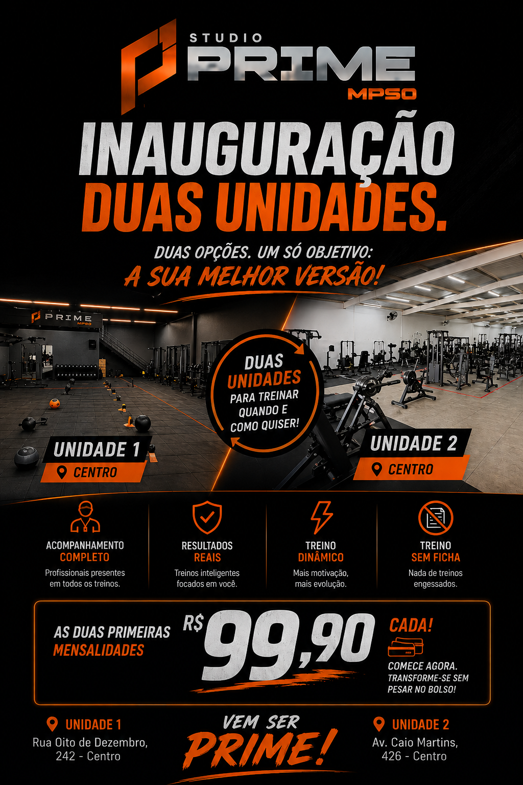 Prime amplia opções de treino com duas unidades em Matozinhos