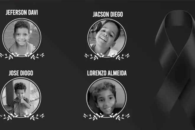 Quatro crianças da mesma família morrem afogadas na Bahia