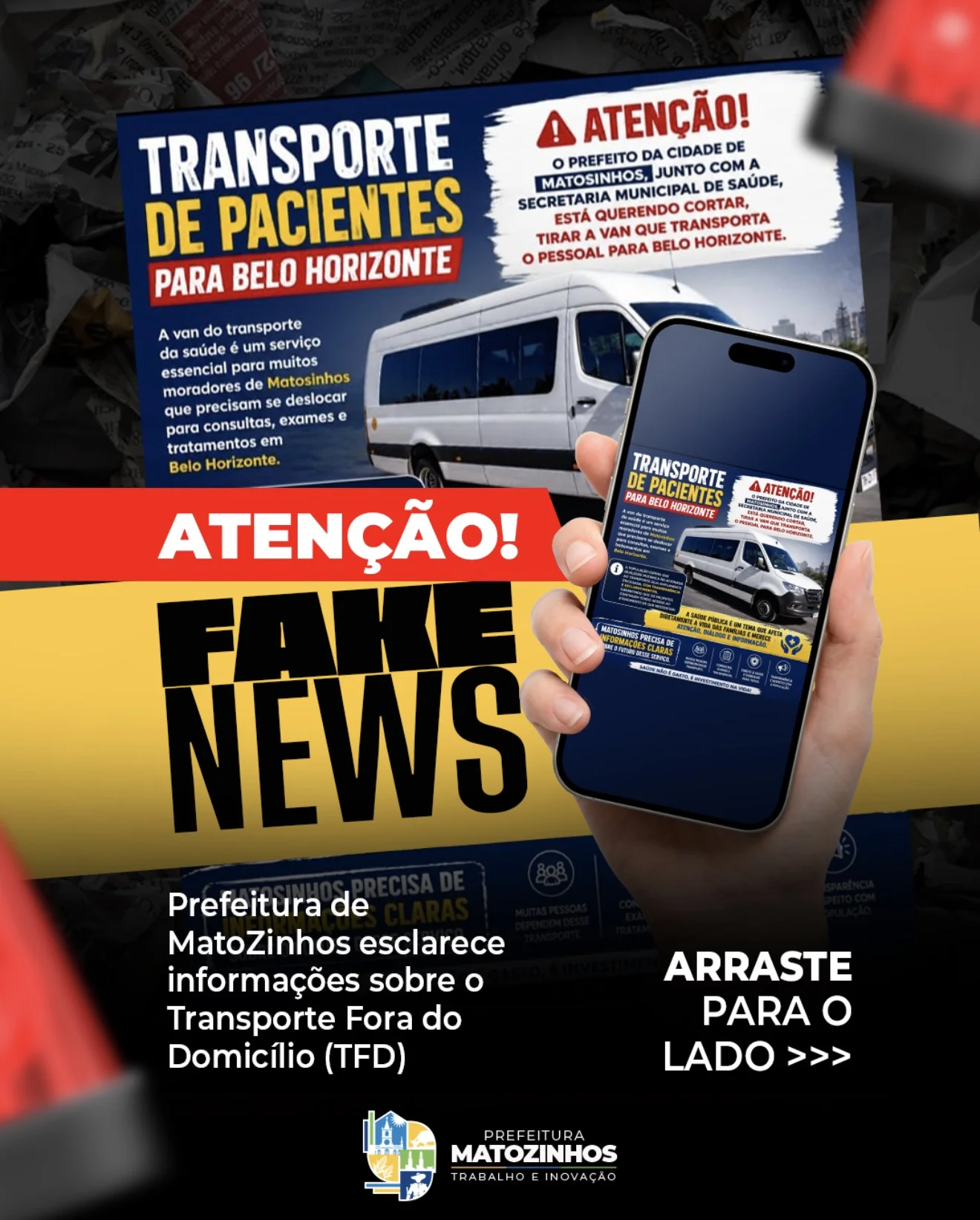 Prefeitura de Matozinhos desmente boato e garante continuidade do transporte de pacientes