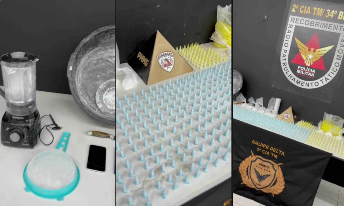 PM fecha laboratório de cocaína e apreende mais de mil pinos da droga em BH