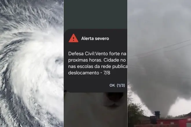 Ciclone-bomba provoca tornados, granizo e suspensão de aulas em estados brasileiros