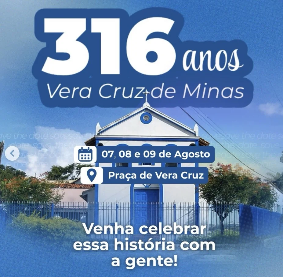 Começa hoje a festa pelos 316 anos de Vera Cruz de Minas, em Pedro Leopoldo