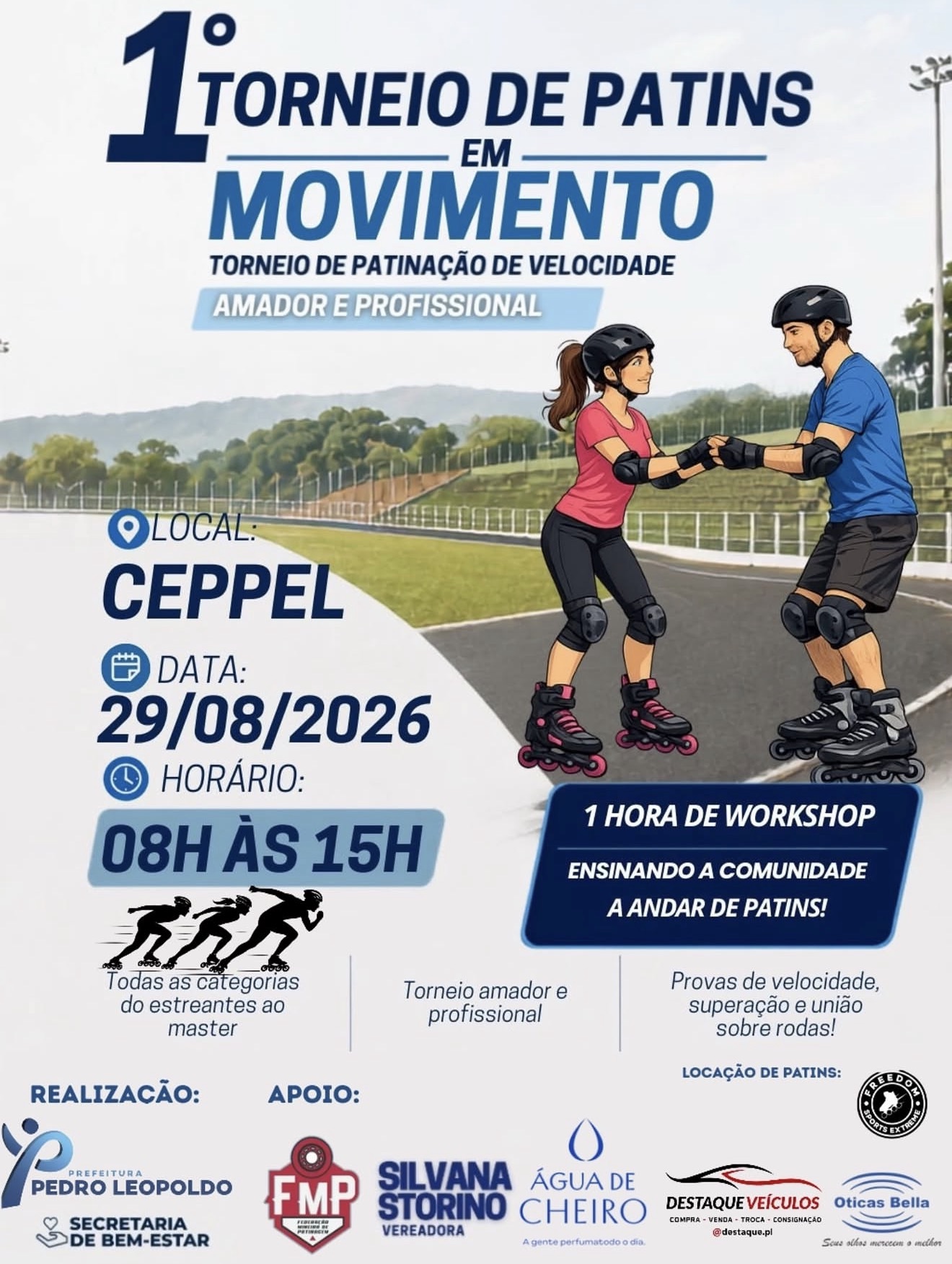 Pedro Leopoldo recebe 1º Torneio de Patins em Movimento