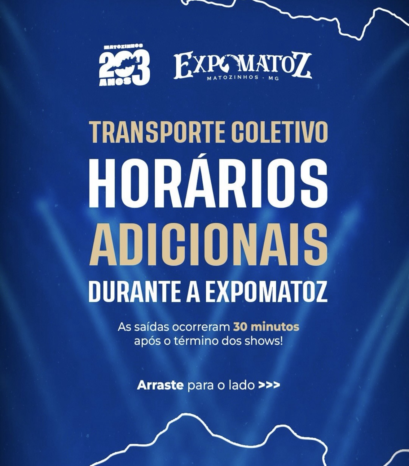 Expomatoz terá transporte coletivo extra após os shows em Matozinhos