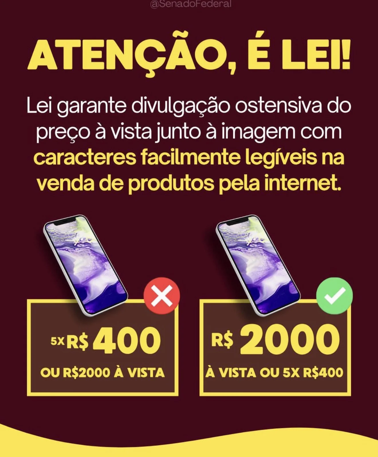 AGORA É LEI: Venda pela internet deve informar preço à vista junto à imagem
