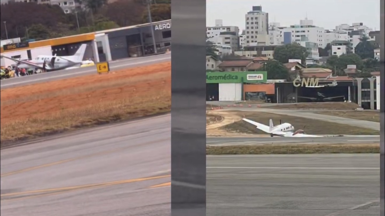 VÍDEO: Avião apresenta problema durante pouso no Aeroporto da Pampulha