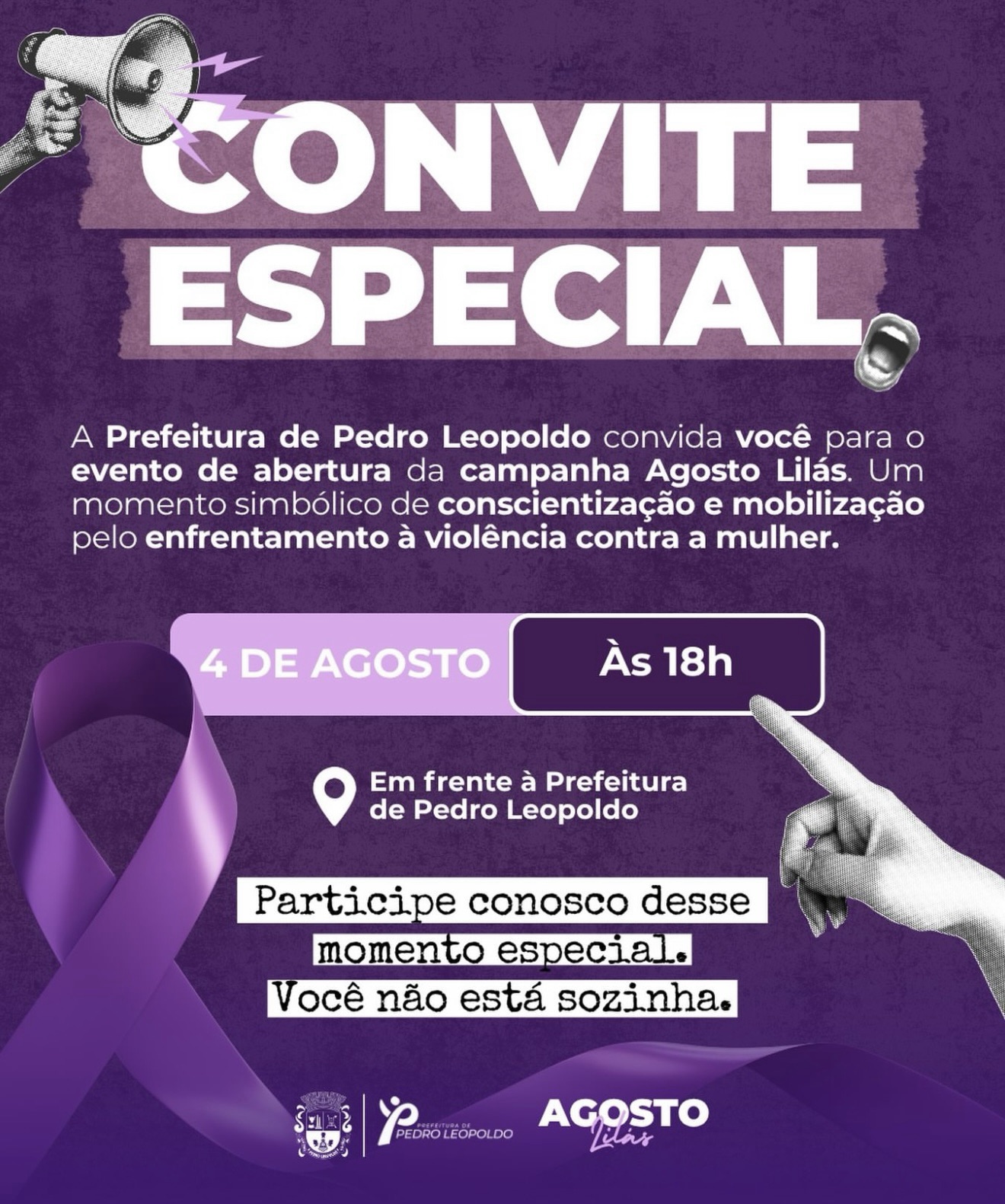 Pedro Leopoldo abre campanha Agosto Lilás com ato de conscientização