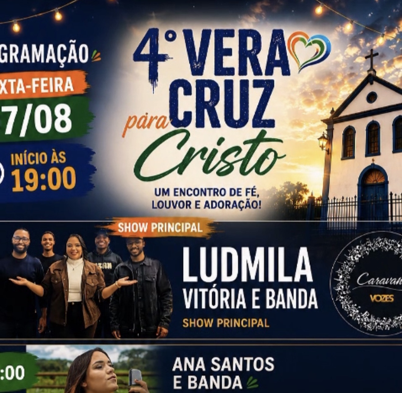 Vera Cruz para Cristo chega à 4ª edição com noite de fé, louvor e adoração em Pedro Leopoldo