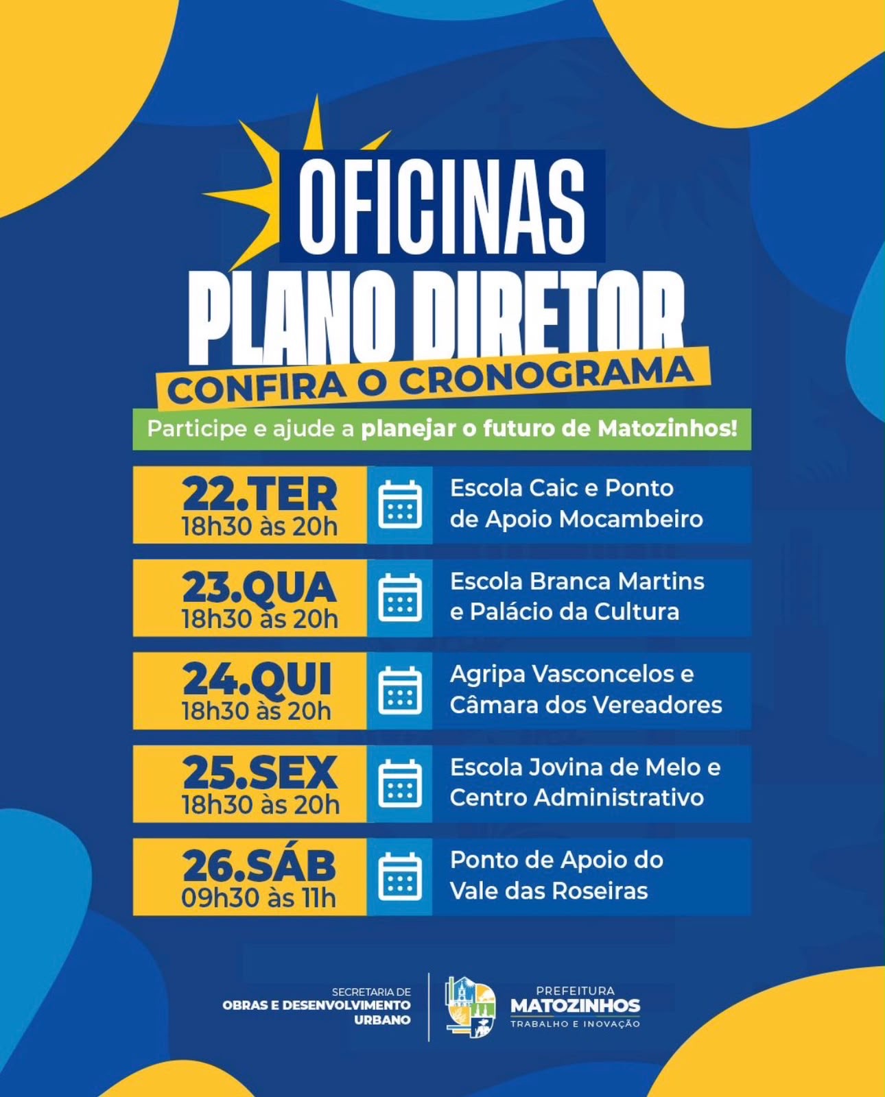 Matozinhos realiza oficinas do Plano Diretor em cinco dias de encontros com a população