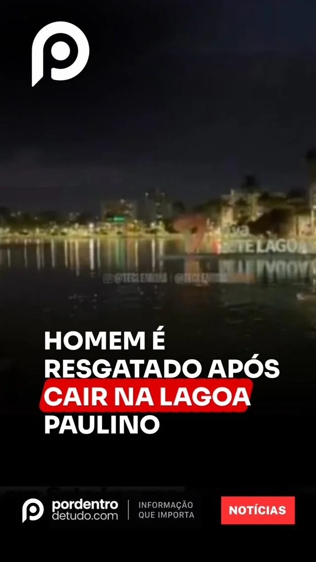 VÍDEO: Homem é resgatado pelos Bombeiros após cair na Lagoa Paulino, em Sete Lagoas