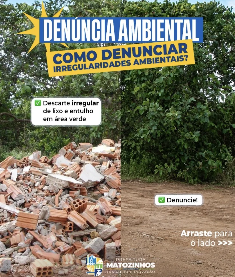 Prefeitura orienta moradores sobre denúncias ambientais em Matozinhos