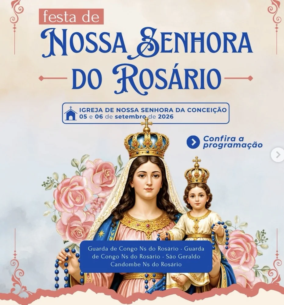 Festa de Nossa Senhora do Rosário tem programação neste domingo em Pedro Leopoldo