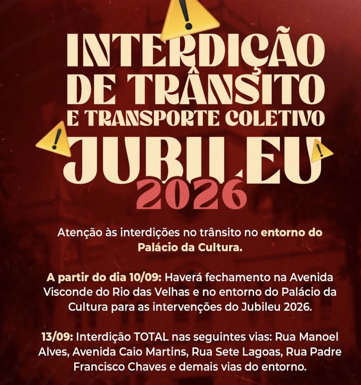 Interdições no Centro de Matozinhos para Festividades do Jubileu
