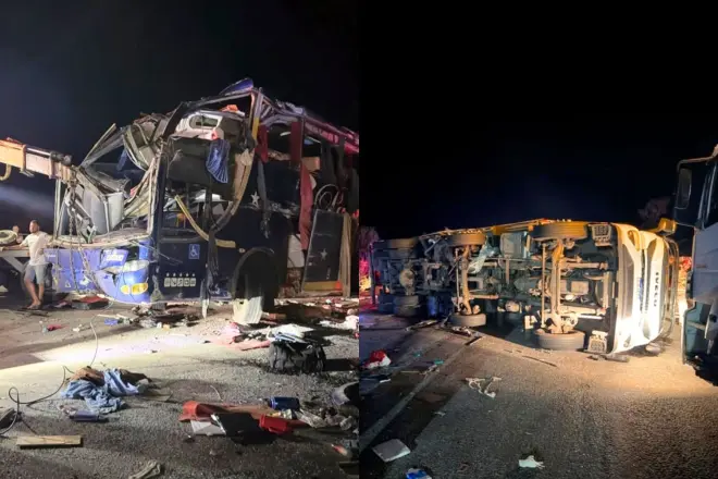 Ônibus que levava 46 pessoas e se envolveu em acidente com seis mortes na BR-116 não tinha licença da ANTT