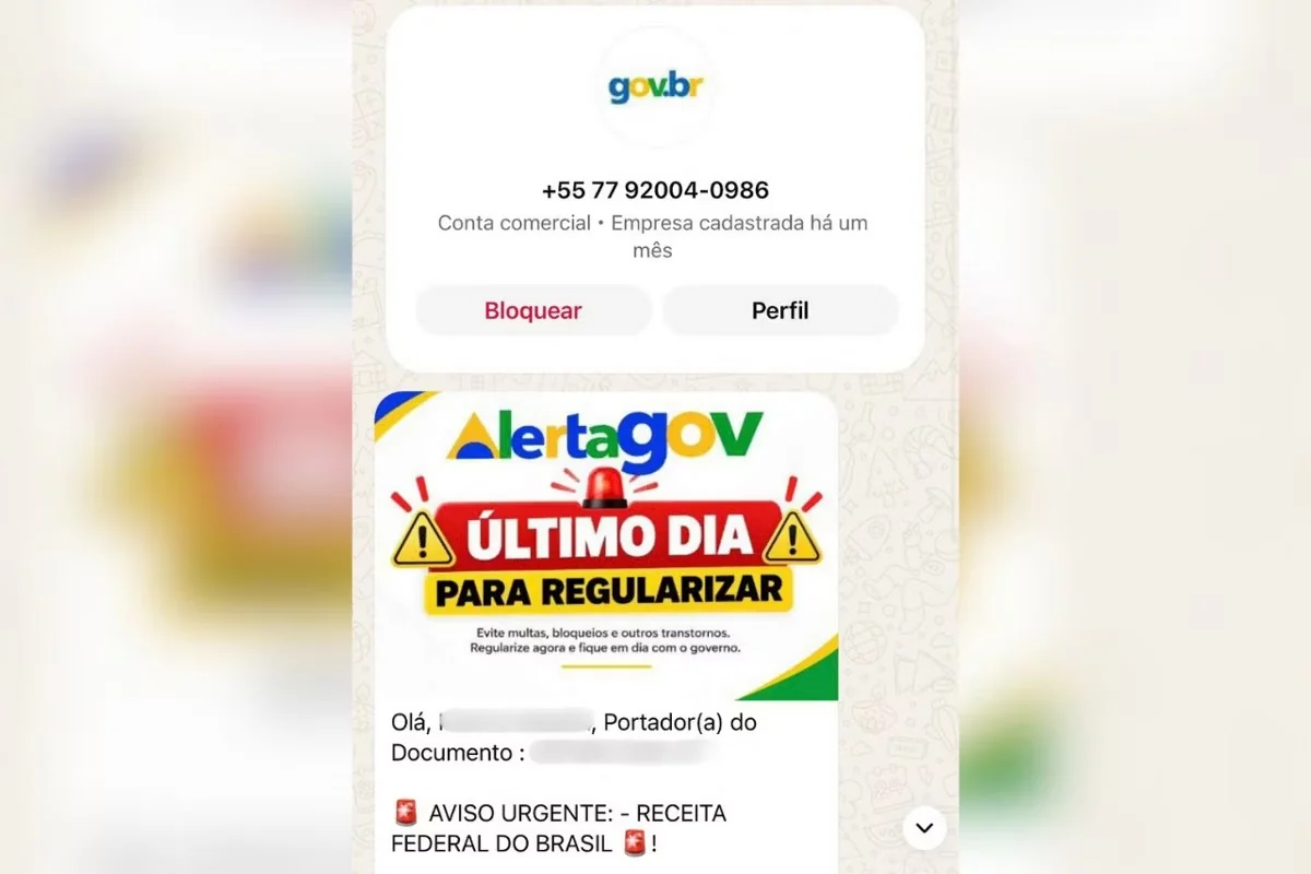 Golpistas se passam pela Receita Federal e cobram suposta dívida pelo WhatsApp