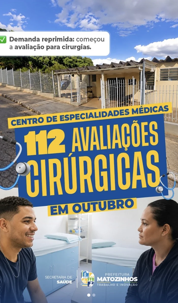 Matozinhos inicia 112 avaliações cirúrgicas para pacientes que aguardam por procedimentos na rede municipal