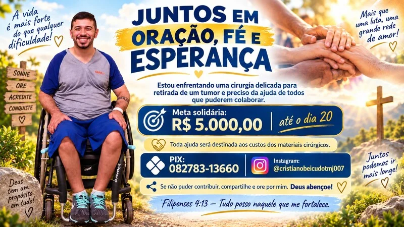 Morador de Matozinhos faz vaquinha para custear materiais de cirurgia após diagnóstico de tumor