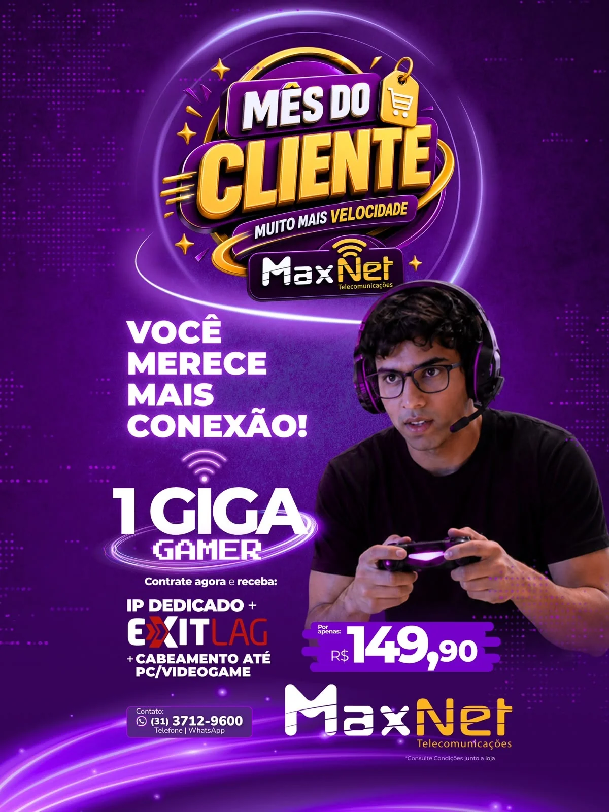 Max Net lança plano de 1 Giga voltado para gamers
