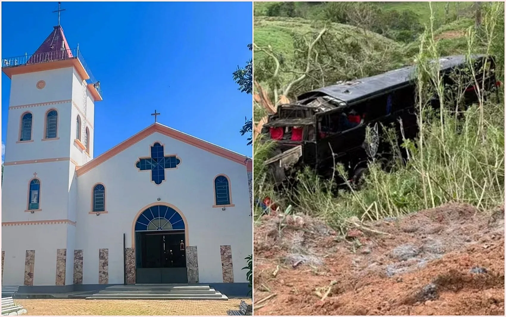 Fieis participaram de missa antes de embarcar em excursão que terminou com seis mortes entre MG e SP