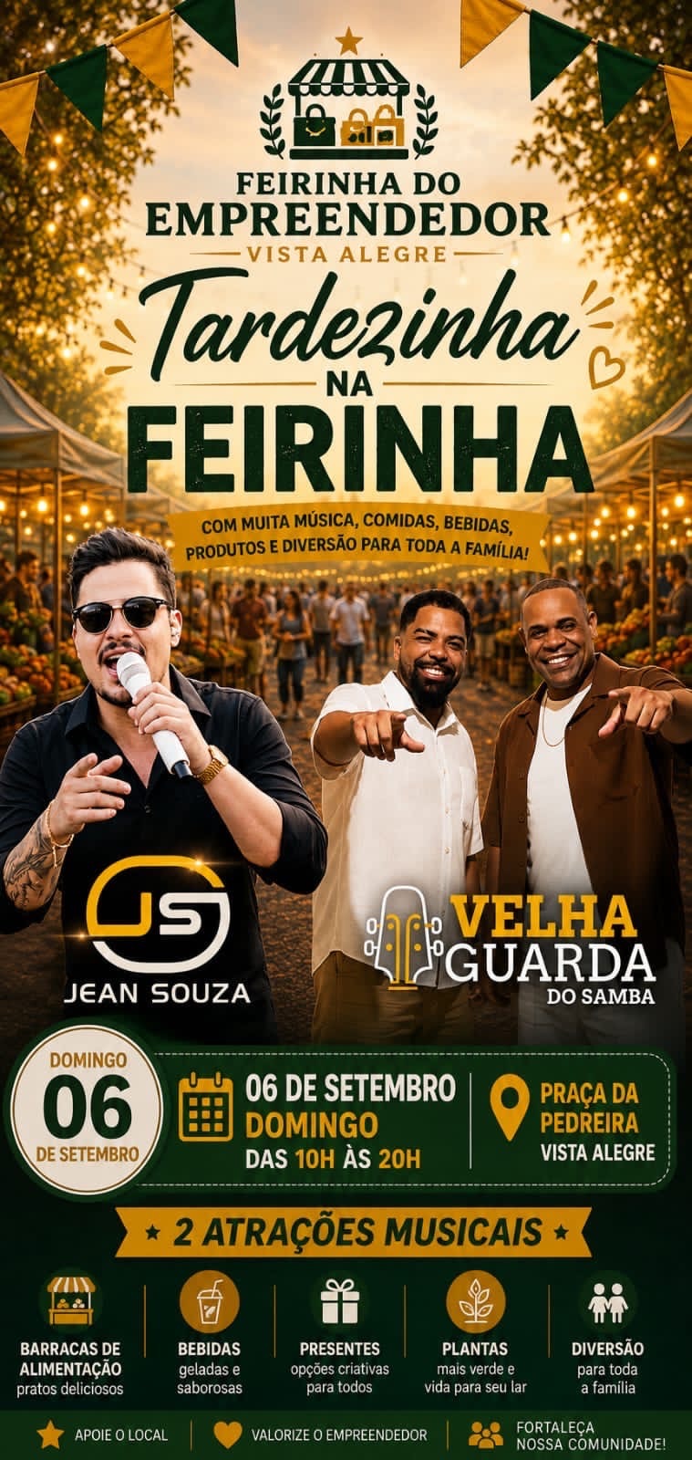 Feirinha do Empreendedor terá música e atrações neste domingo em Matozinhos