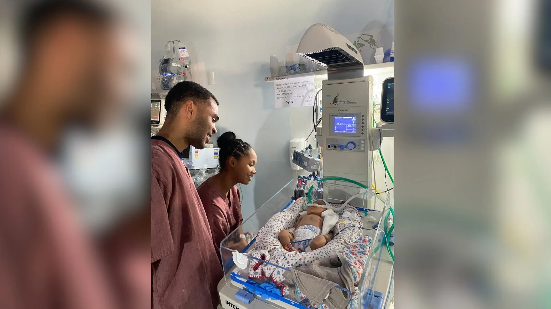 Bebê nasce com cordão enrolado no pescoço, sofre falta de oxigênio e se recupera