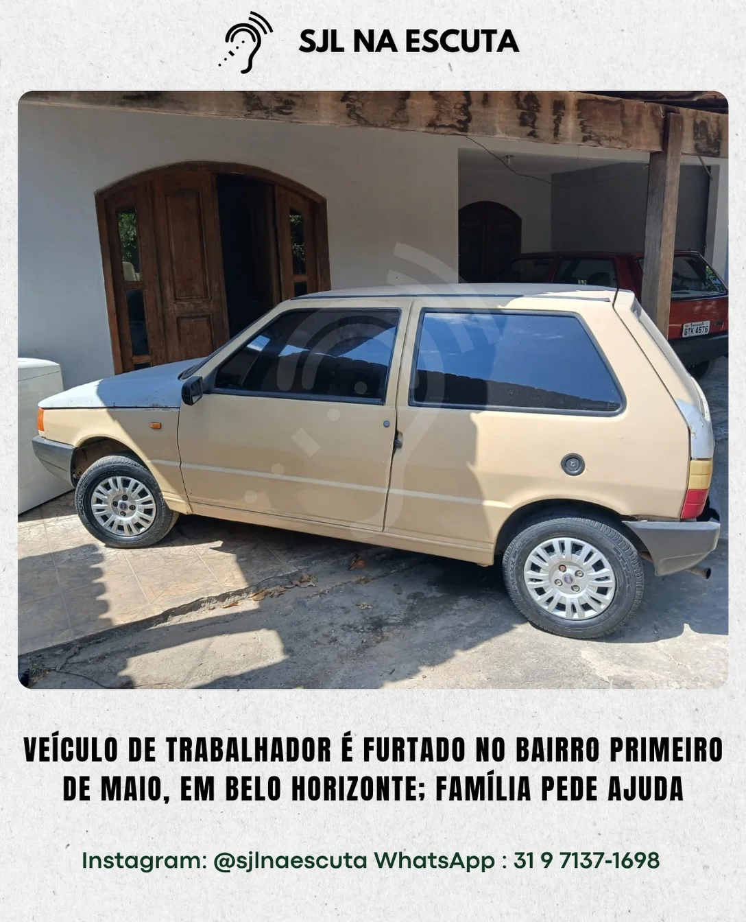 Fiat Uno 1988 é Furtado no Bairro Primeiro de Maio, BH