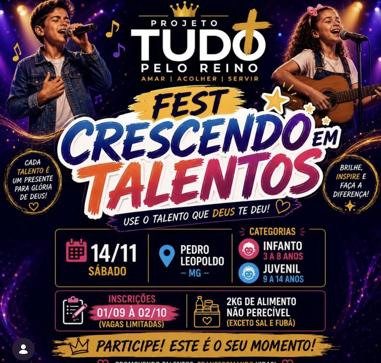 Pedro Leopoldo terá festival gospel para revelar novos talentos