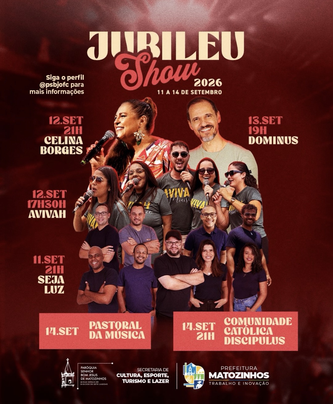 Jubileu de Matozinhos tem programação religiosa e shows nesta semana