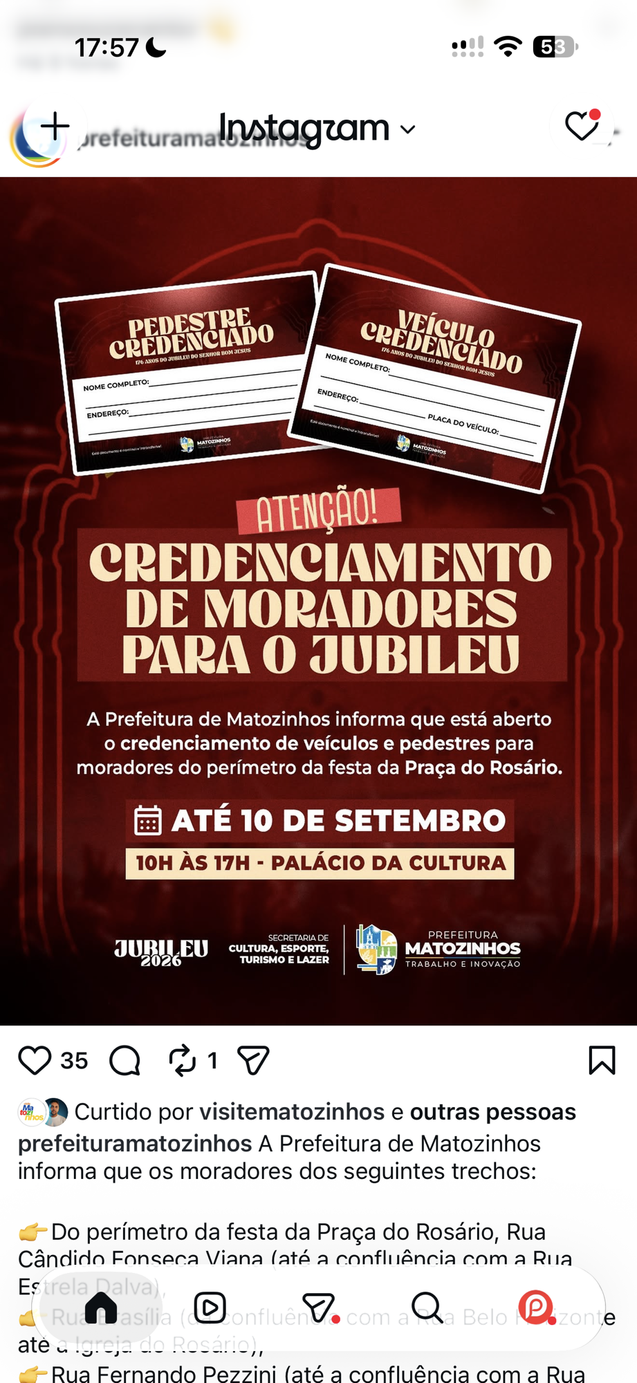 Moradores têm até quinta para credenciar veículos para o entorno do Jubileu