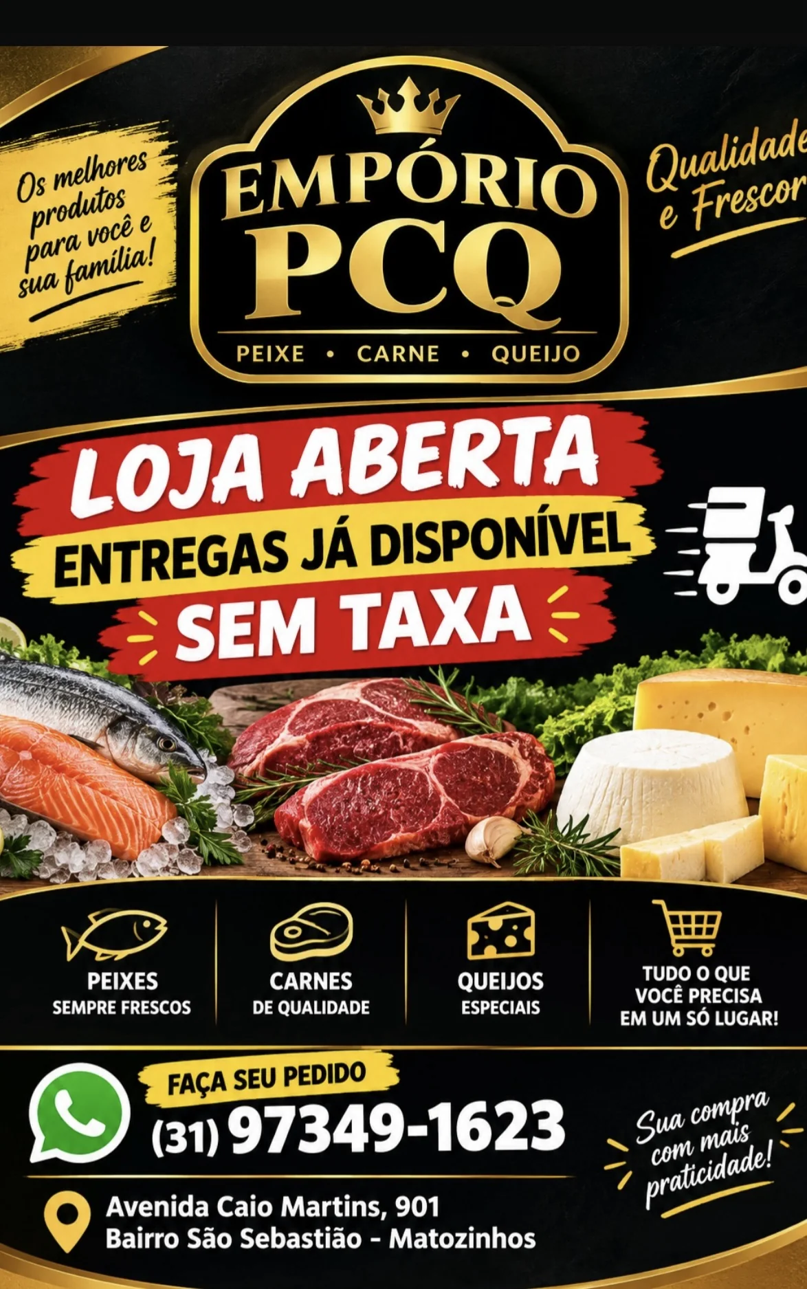 Empório PCQ está de loja aberta em Matozinhos com peixes, carnes e queijos especiais
