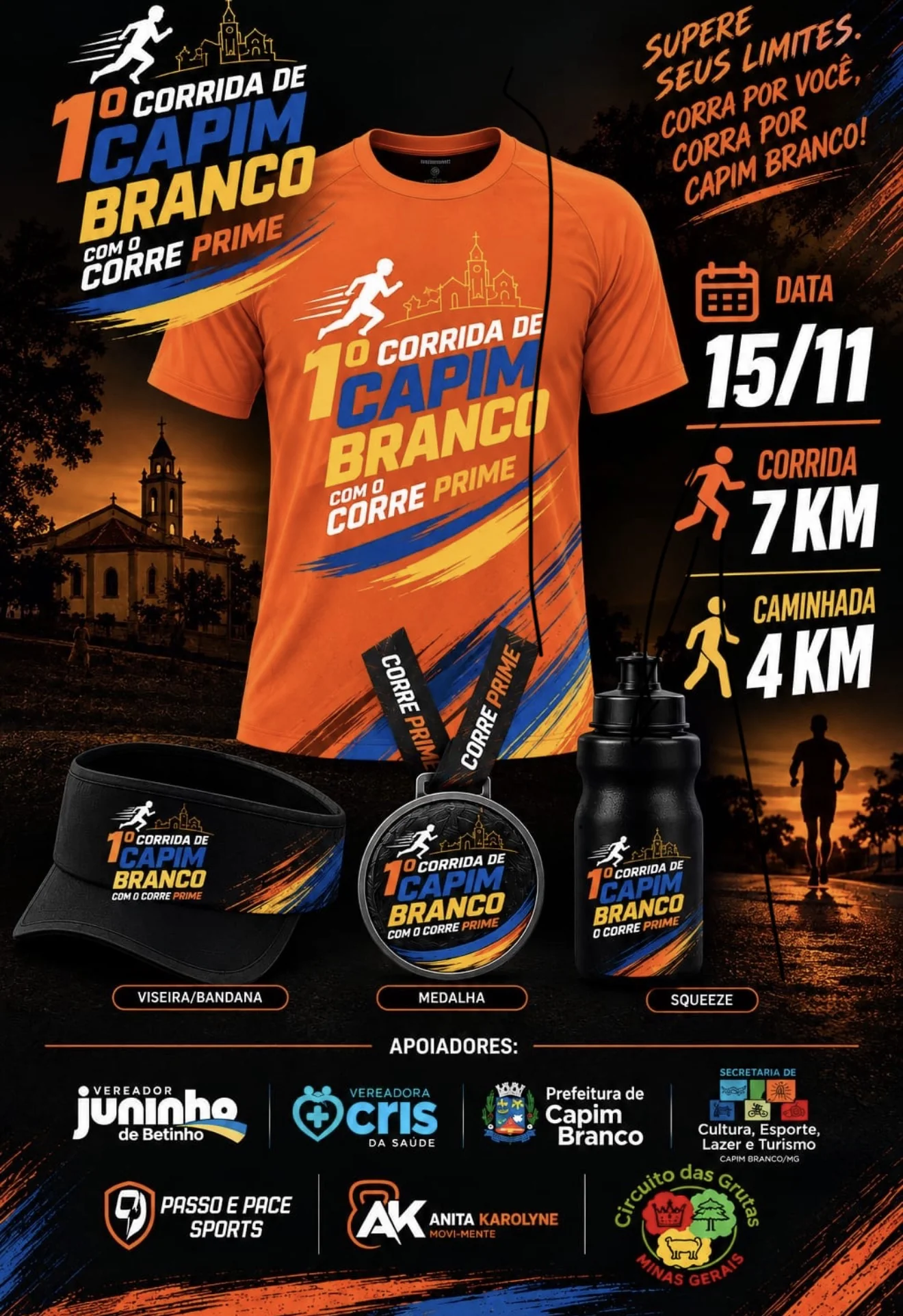 Capim Branco recebe a 1ª Corrida com o Corre Prime em novembro