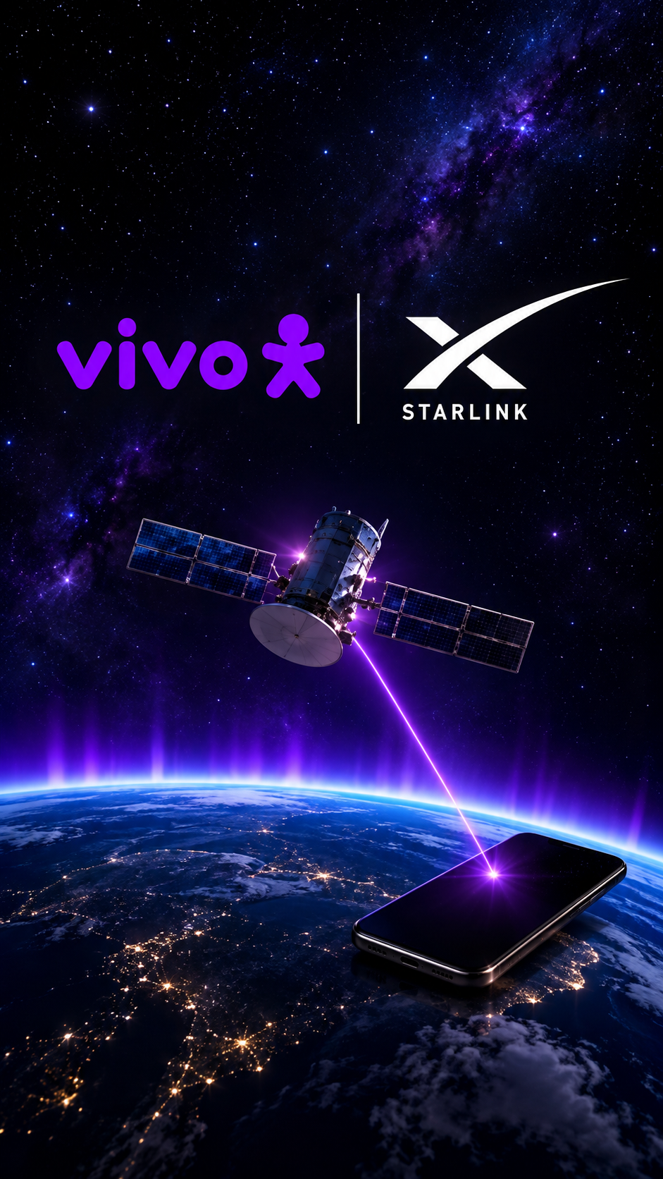 Vivo lança serviço que conecta celulares diretamente aos satélites da Starlink