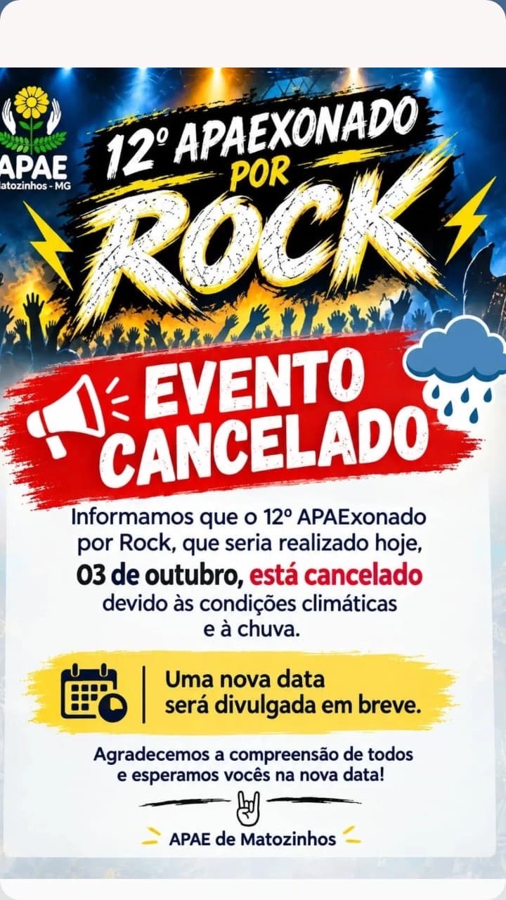 12º APAExonado por Rock é cancelado devido à chuva
