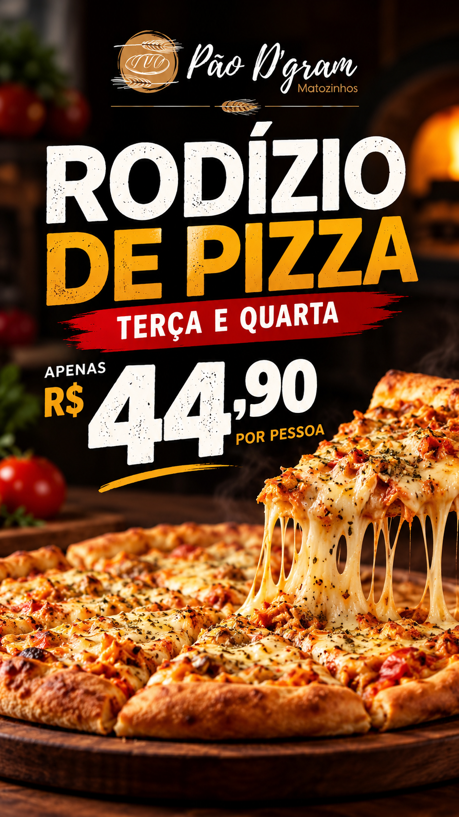 Desfrute de um momento delicioso com a família no rodízio de pizza do Pão D’gram