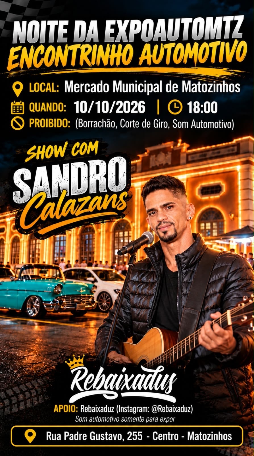 Encontro automotivo reúne carros e música neste sábado em Matozinhos