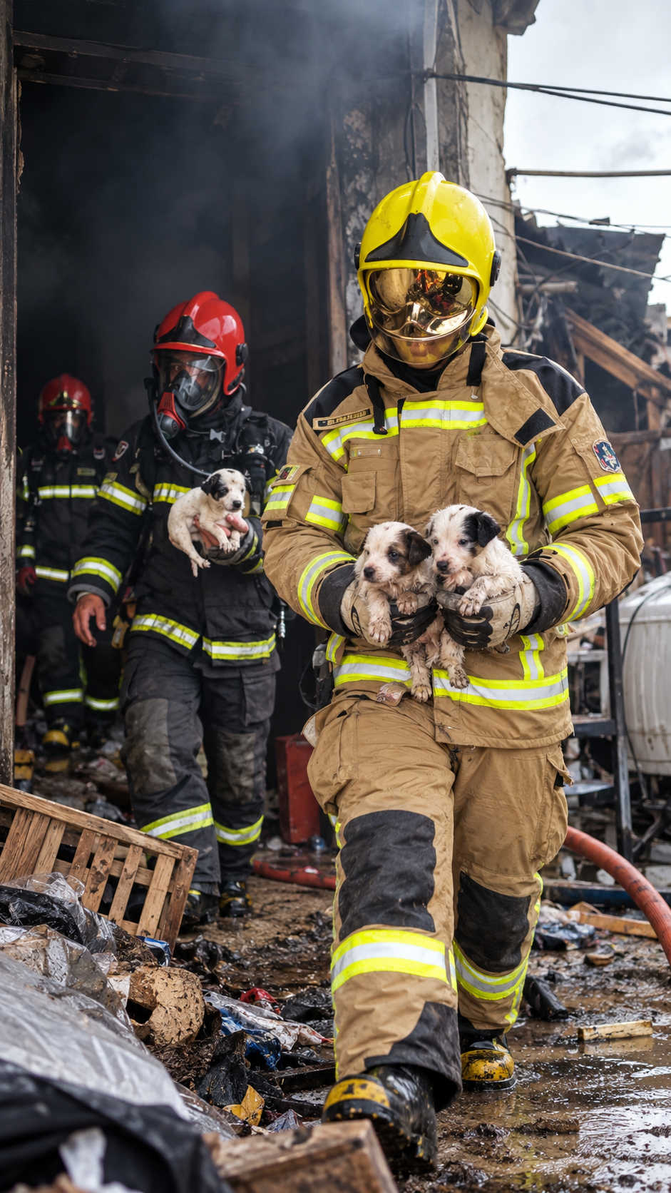 Bombeiros resgatam oito filhotes de cachorro durante incêndio em casa em MG