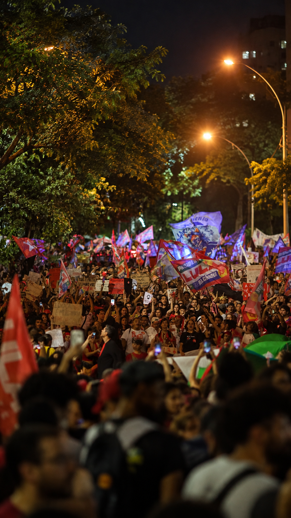 Estudantes fazem ato de apoio a Lula no Centro de Belo Horizonte