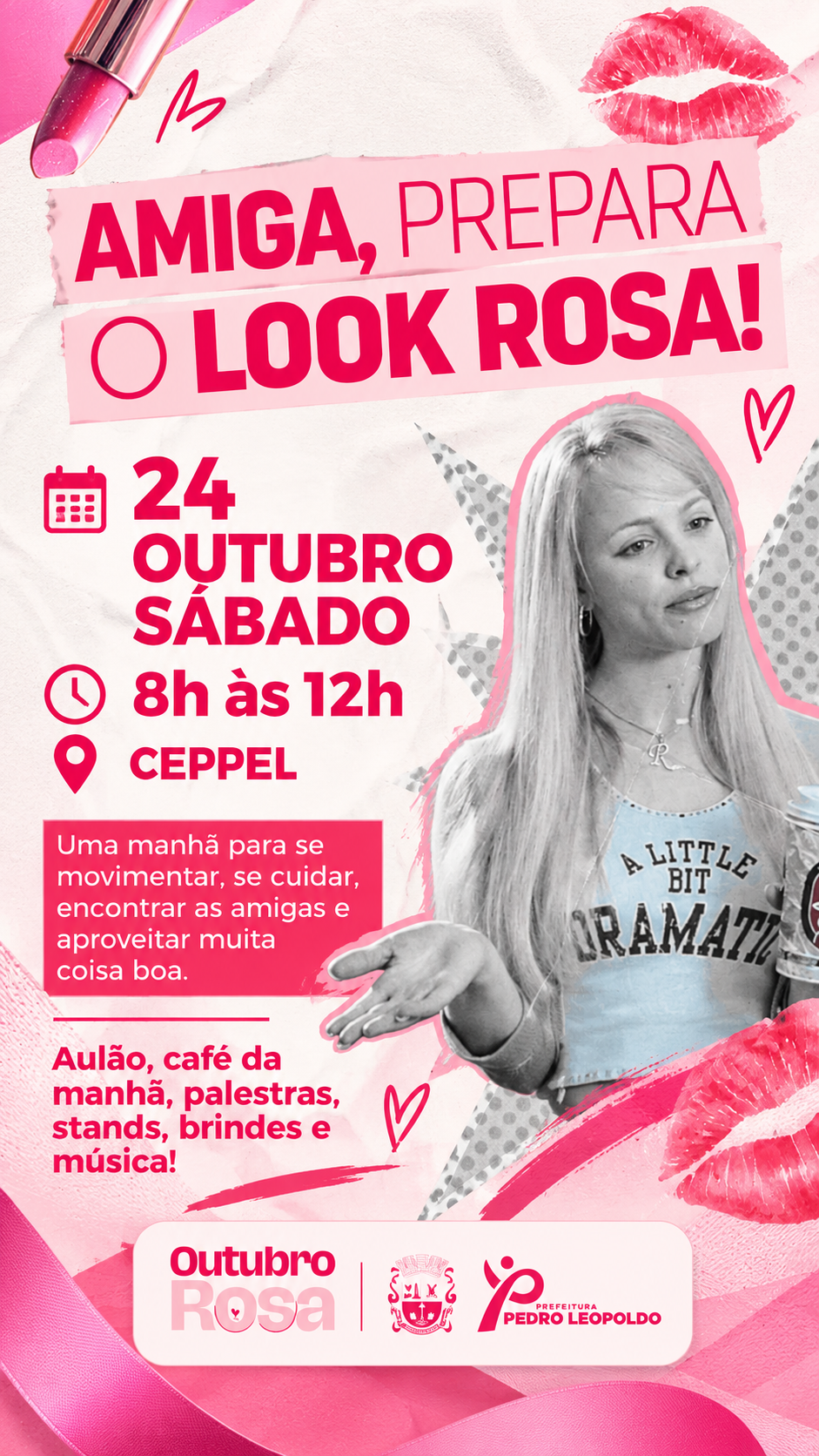 Outubro Rosa: Pedro Leopoldo promove ações de saúde e prepara Aulão Rosa neste sábado