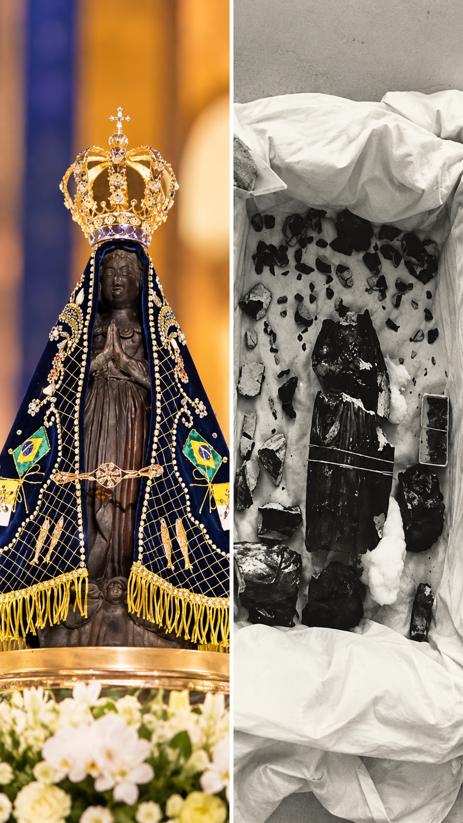 Imagem original de Nossa Senhora Aparecida foi quebrada em mais de 200 pedaços em 1978