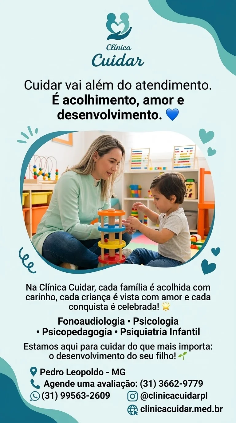 Clínica Cuidar amplia atendimento multiprofissional para o desenvolvimento infantil em Pedro Leopoldo
