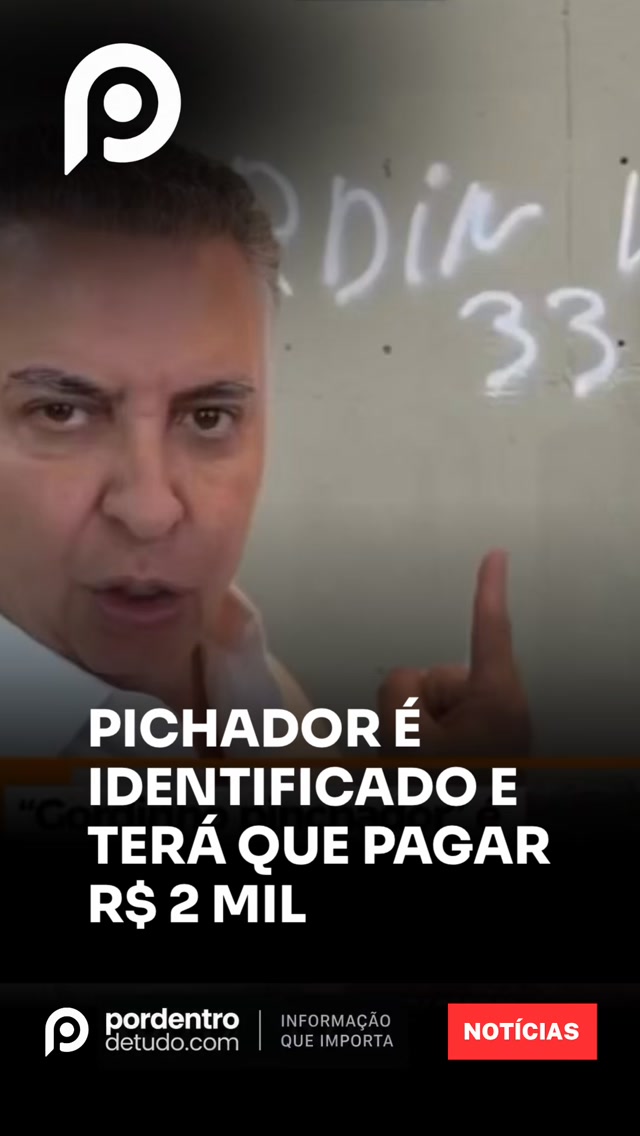 VÍDEO: Pichador é identificado após danificar portão em Belo Horizonte e terá que apagar pintura